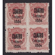 ARGENTINA 1884 GJ 76 CUADRO DE ESTAMPILLAS NUEVAS MINT U$ 108++